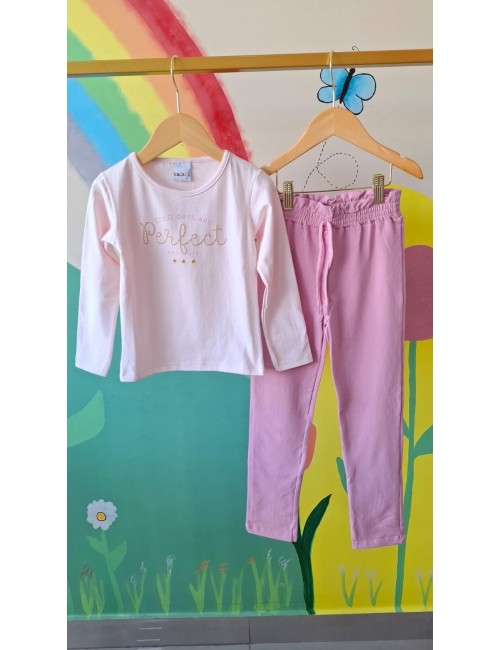 Conjunto Infantil Blusa Branca e Calça de Moletom COLD DAYS ARE Perfect