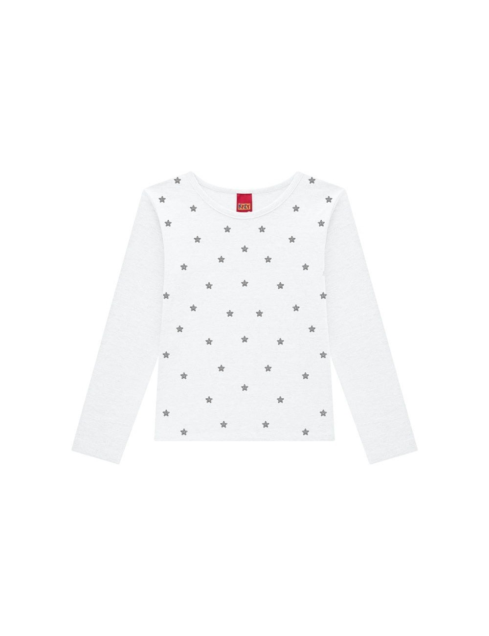 Blusa Infantil de Manga Longa com Estrelas em Alto Relevo