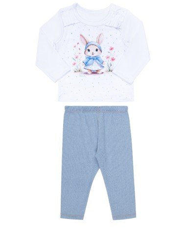 Conjunto Infantil Blusa em Suede e Calça em Cotton Jeans