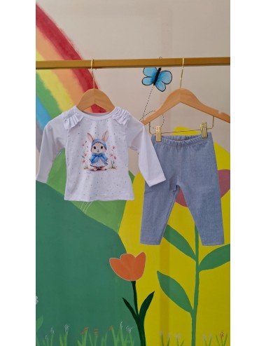 Conjunto Infantil Blusa em Suede e Calça em Cotton Jeans
