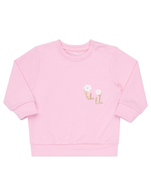 Conjunto Infantil Casaco Molecotton e Calça Canelada com Flozinha