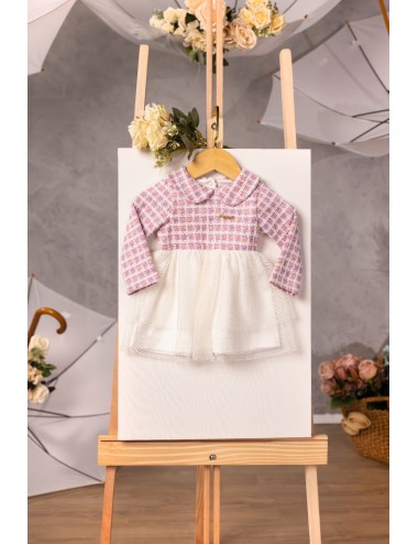 Conjunto Infantil com Casaco em Tweed e Saia de Tule