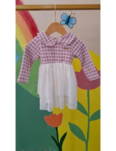 Conjunto Infantil com Casaco em Tweed e Saia de Tule